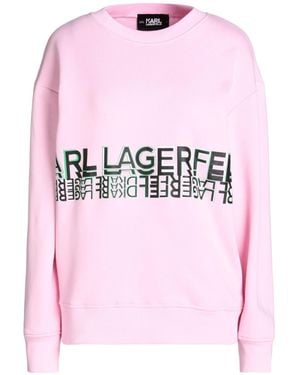 Karl Lagerfeld Felpa Girocollo Con Stampa - Rosa