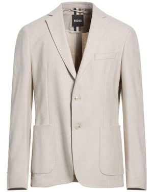 BOSS Cream Blazer Recycled Wool, Polyamide - White