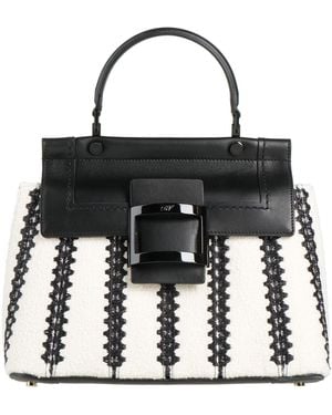 Roger Vivier Ivory Handbag Textile Fibres - Black