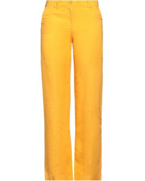 Patrizia Pepe Trousers Viscose, Linen - Yellow