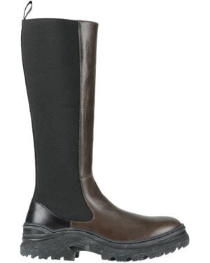 Frau Military Boot Leather, Elastic Fibers - Black