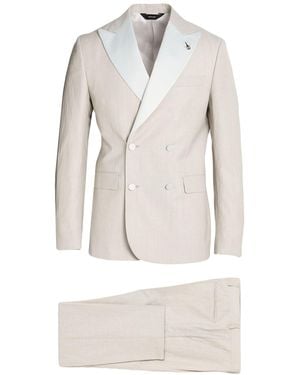 Paoloni Suit Virgin Wool, Linen - White