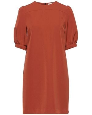 SOLOTRE Rust Mini Dress Polyester, Elastane - Red