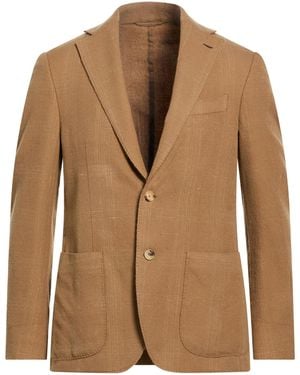 Caruso Camel Blazer Wool, Silk - Brown