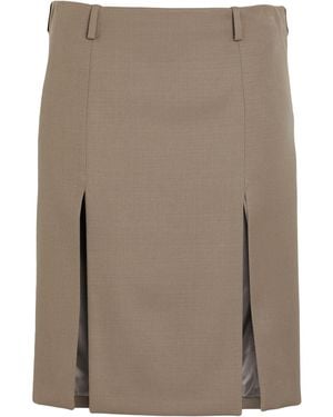 The Attico Mini Skirt Virgin Wool - Brown