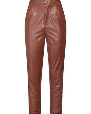 Biancoghiaccio Tan Trousers Polyurethane, Polyester - Red