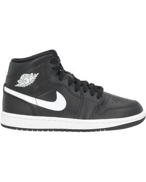 Nike Sneakers Leather, Synthetic Material - Black