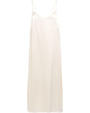 Peserico Cream Midi Dress Rayon - White