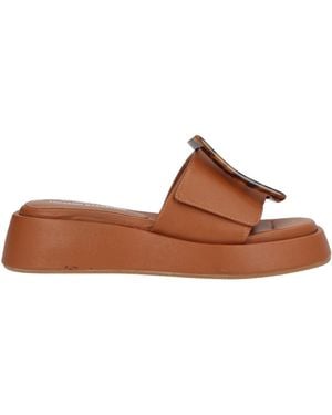 Luciano Barachini Tan Sandals Leather - Brown