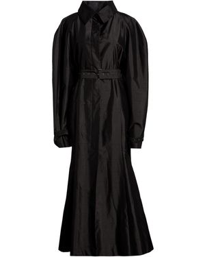 Vautrait Overcoat & Trench Coat Silk, Virgin Wool - Black