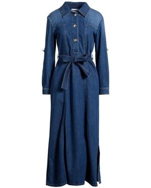 Marella Maxi Dress Cotton, Polyester, Lyocell, Elastane - Blue