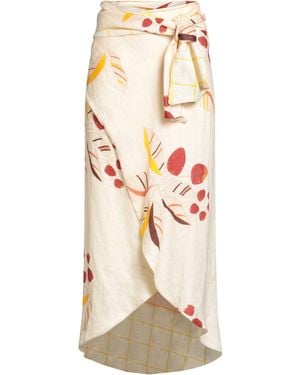 JUAN DE DIOS Pastel Maxi Skirt Linen - White