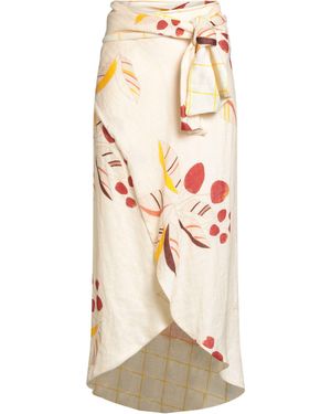 JUAN DE DIOS Pastel Maxi Skirt Linen - White