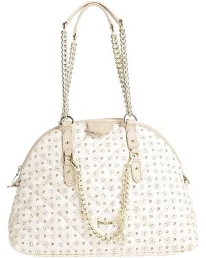 Pollini Ivory Shoulder Bag Textile Fibers - Natural