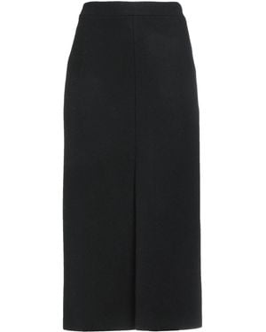 Erika Cavallini Semi Couture Midi Skirt Virgin Wool - Black