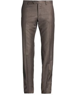 Ferragamo Taupe Pants Virgin Wool - Gray