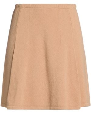 Bruno Manetti Mini Skirt Virgin Wool, Cashmere, Elastane - Natural
