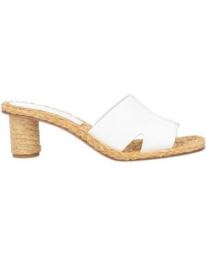 Paloma Barceló Sandals Leather, Natural Raffia