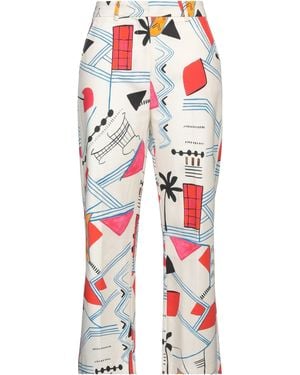 Beatrice B. Cream Pants Cotton - Red