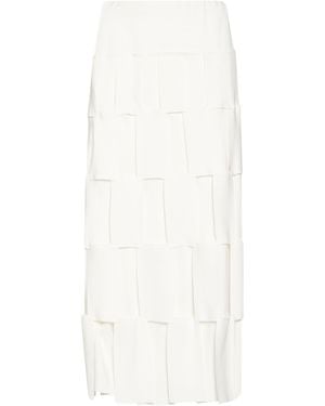 MEIMEIJ Midi Skirt Viscose, Nylon, Elastane - White