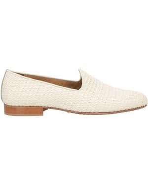 Barba Napoli Ivory Loafers Natural Raffia