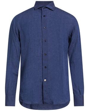 Mazzarelli Shirt Linen - Blue