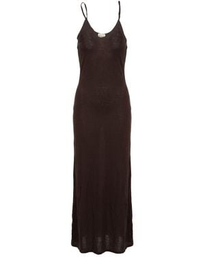 KHAITE Dark Midi Dress Viscose - Purple