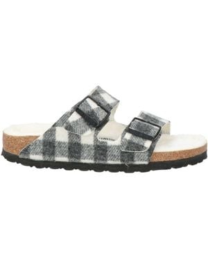 Birkenstock Charcoal Sandals Wool - White