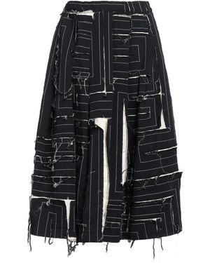 Comme des Garçons Midi Skirt Wool, Cotton - Blue