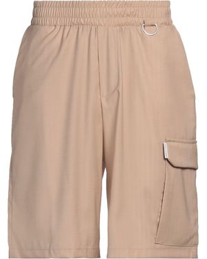 FAMILY FIRST Sand Shorts & Bermuda Shorts Polyester, Viscose, Wool, Elastane - Natural