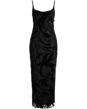 Mugler Maxi Dress Viscose, Silk - Black
