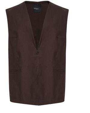 SOKO NI INAI Tailored Vest Viscose, Polyamide, Elastane - Brown