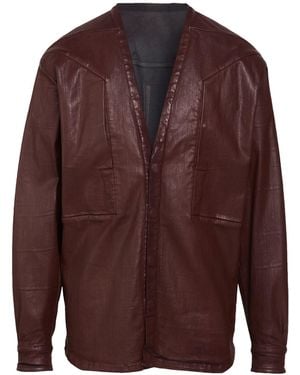 Rick Owens Burgundy Denim Outerwear Cotton, Elastomultiester, Rubber - Brown