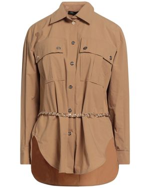 Maje Camel Shirt Cotton, Elastane, Aluminum - Brown