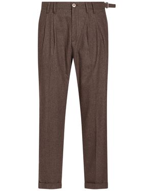 AT.P.CO Dark Pants Polyester, Viscose, Wool - Brown