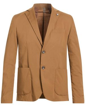 ANDREA DES HOMME Camel Blazer Cotton, Nylon, Elastane - Brown