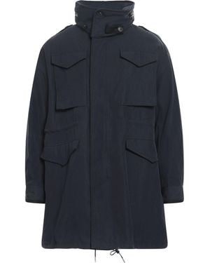 Visvim Wmv F.I.L. Cubism Midnight Overcoat & Trench Coat Wool, Linen, Cotton - Blue