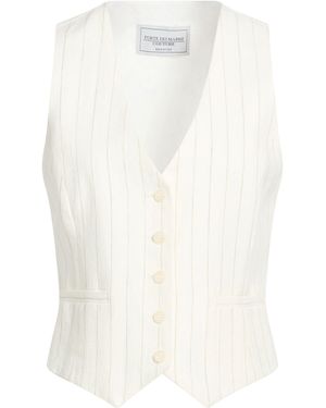 Forte Tailored Vest Linen - White