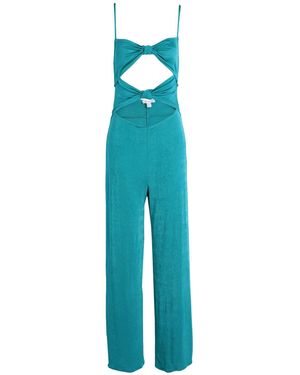 TOPSHOP Jersey Slinky Cut Out Jumpsuit - Blue
