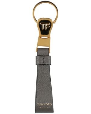 Tom Ford Lead Key Ring Leather - White
