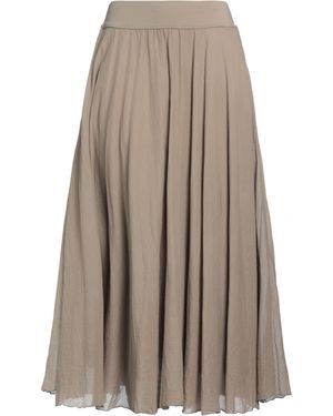 European Culture Midi Skirt Cotton, Lycra - Brown