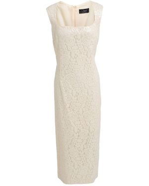 Clips Cream Midi Dress Cotton, Polyamide, Polyester - White