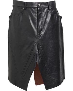 Rick Owens Midi Skirt Calfskin - Black