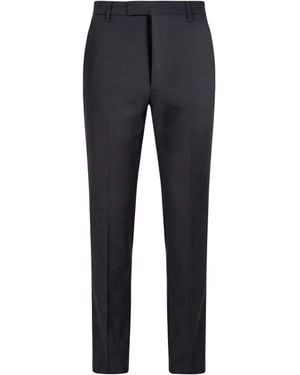 Dondup Charcoal Pants Polyester, Virgin Wool, Elastane - Blue