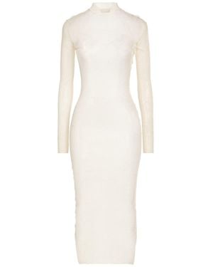 Mugler Midi Dress Polyamide, Polyester, Elastane - White