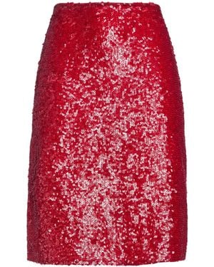 P.A.R.O.S.H. P.A.R.O..H. Brick Midi Skirt Nylon, Elastane - Red