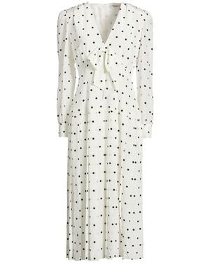 Alessandra Rich Midi Dress Silk - White