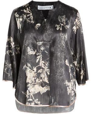 Shirtaporter Top Silk, Elastane - Black