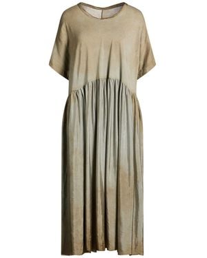 Uma Wang Khaki Midi Dress Cotton, Elastane - Natural