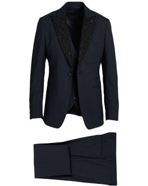 Lardini Midnight Suit Wool, Elastane - Blue